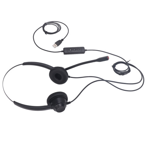 USB Noise Cancelling Headset Speaker Volume Mute for Call Center 2