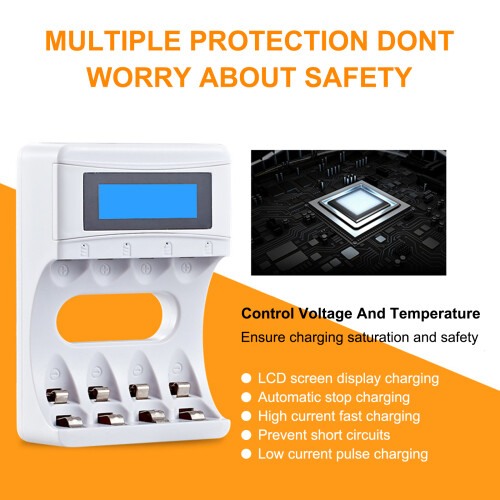 4 Slots LCD Battery Charger for AA AAA Ni-MH USB 2A Fast Charging 1