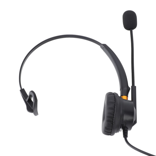 USB Noise Cancelling Headset Black Single Ear for PC Laptop Tablet 1