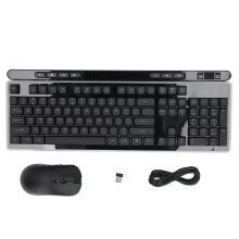RGB Backlit Mechanical Keyboard 104+7 Keys Rechargeable Wireless Mouse