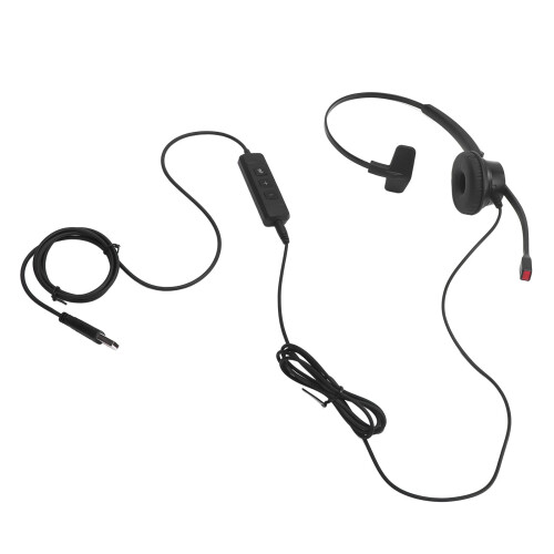 USB Office Headset Noise Cancelling Adjustable Black Call Center 2