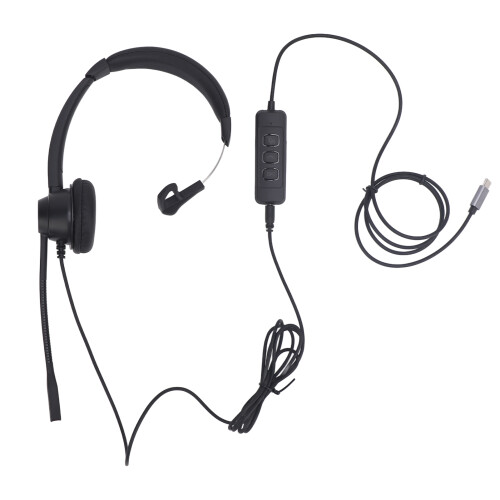 Call Center Headset Noise Canceling Single Ear USB C to USB Black 1
