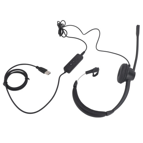 Corded Telephone Headset Noise Cancelling USB C Adapter Black 2