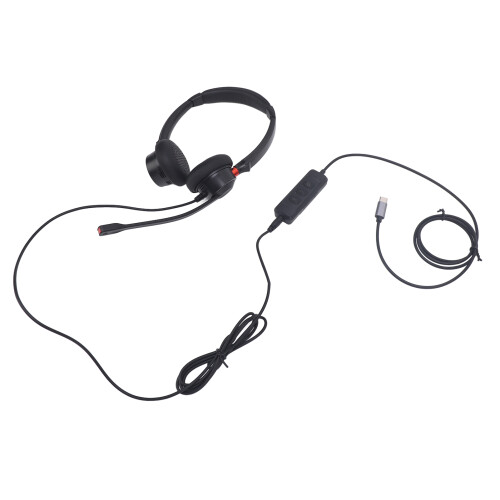 Binaural Headset USB C to 3.5mm Noise Cancelling Black 1