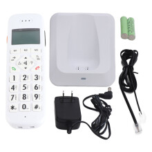 (EU Plug) Cordless Phone Big Button Yellow Backlit Speakerphone Caller ID