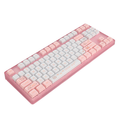 Mechanical Gaming Keyboard 87 Keys Red Switch PBT White Backlight 1