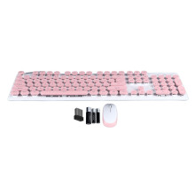 Wireless Keyboard Mouse Combo Punk Style Round Keycap