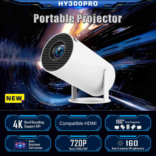 720P HD 180 Rotate 4K Hard Decoding Projector for Home Dormitory 1