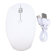 (Black) Wireless Mouse 2.4G RGB Silent High Accuracy for Gaming Office White