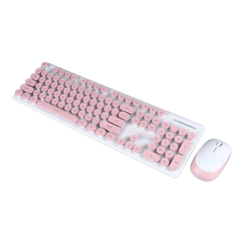 Wireless Keyboard Mouse Combo Punk Style Round Keycap 1