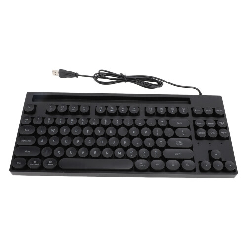 (Blue) 87 Keys Wired Gaming Keyboard ABS Punk Keycaps USB Light Stand Black