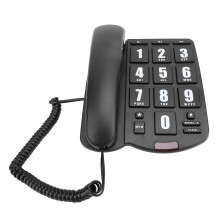 (White) Corded Home Phone Big Button Quick Dial Volume Adjustable Wall Mount