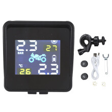 Motorcycle TPMS Solar Bluetooth LCD Display Tire Alarm Sensor