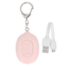 (Pink) Personal Safety Alarm 130dB LED Flashlight Keychain for Women