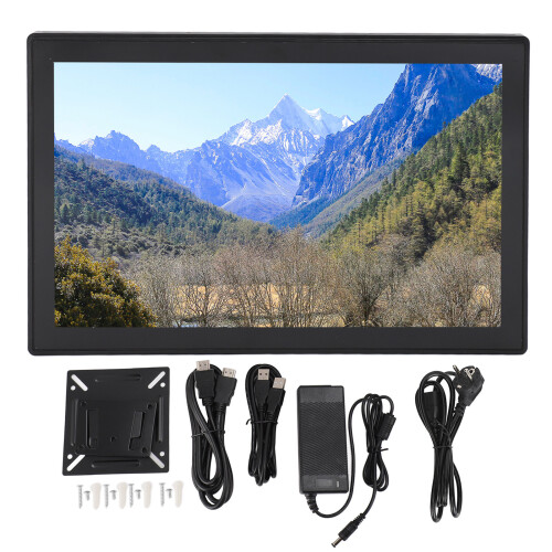 (EU Plug) 15.6 Inch Touchscreen IP65 Waterproof LCD Display 100-240V EU Plug