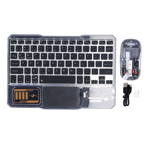 Bluetooth Keyboard Mouse Combo 7 Colors Night Light Wireless Android