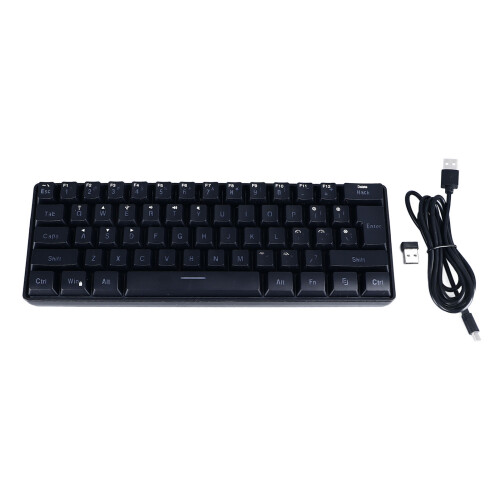 (White) 61 Keys Gaming Keyboard 2.4G Bluetooth 3 Modes RGB Backlit Black