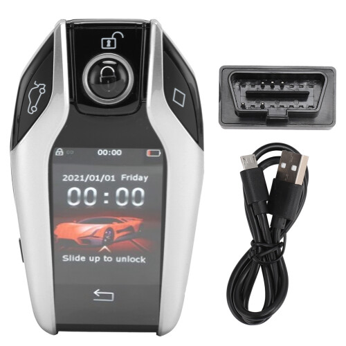 (Black) Smart Key LCD Touch Screen Remote Anti Lost One Button Start Silver