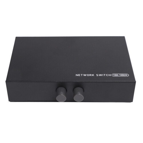 RJ45 Network Switch 100/1000M 2-in-1-out Black