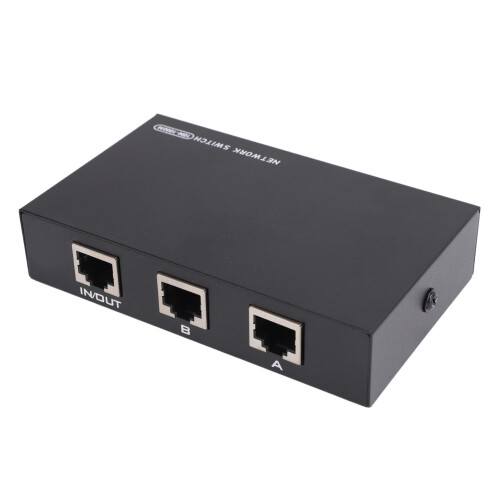 RJ45 Network Switch 100/1000M 2-in-1-out Black 2