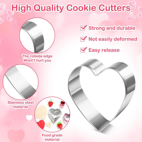 Heart Shaped DIY Cookie Moulds Baking Tools Biscuit Molds for 2