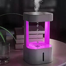 580ml Anti-gravity Water Droplet Air Humidifier, Cool Mist Humidifier with Led Light, Anti-gravity Cool Mist Humidifier for Bedroom Office Plants