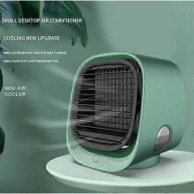 (Green) M201 Thermantidote USB Desktop Home Office Air Conditioner Fan Portable Air Cooler 5V 1A
