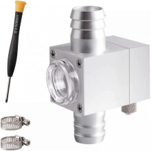 (16mm)External Inline Co2 Diffuser Atomizer, 16mm Aquarium Atomiser Reactor Aluminum Alloy For Planted Aquarium Canister Filter