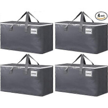 (Gary) Large moving boxes with zippers and handles Moving supplies with lids, heavy-duty storage bags for space saving, foldable, 93 liters, 4-pack