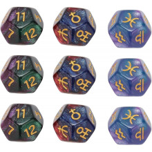 (Gradient Color) Board Game Dice, Waterproof Colorfast 9pcs Polyhedral Dice Set For Board Game