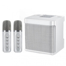 (White) Bluetooth-compatible Audios Wireless Microphone Set Handheld Portable Home Ktv Audios For Friend Party