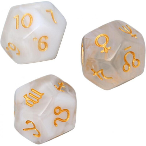 (White)Board Game Dice, Waterproof Colorfast 9pcs Polyhedral Dice Set For Board Game 2