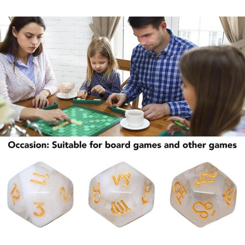 (White)Board Game Dice, Waterproof Colorfast 9pcs Polyhedral Dice Set For Board Game 1