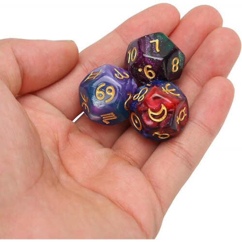 (Gradient Color) Board Game Dice, Waterproof Colorfast 9pcs Polyhedral Dice Set For Board Game 2