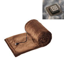 (D, Coffee) Electric Heated Throw Over Under Blanket Fleece Washable Warm Mattress Shawl