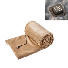 (D, Yellow) Electric Heated Throw Over Under Blanket Fleece Washable Warm Mattress Shawl