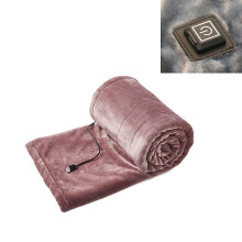 (D, Pink) Electric Heated Throw Over Under Blanket Fleece Washable Warm Mattress Shawl