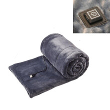 (D, Grey) Electric Heated Throw Over Under Blanket Fleece Washable Warm Mattress Shawl