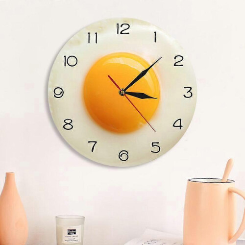 Poached egg wall clock living room wall clock 3D wall clock silent wall clock kitchen decoration wall clock 1
