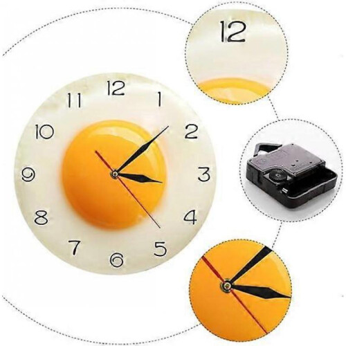 Poached egg wall clock living room wall clock 3D wall clock silent wall clock kitchen decoration wall clock 2