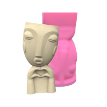 Pen Holder Silicone Mold Desktop Ornament Heart Girl Succulent