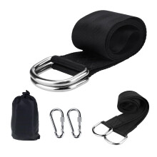 Tree Swing Hanging Kit 350Kg Capacity With Adjustable Straps, Carabiners, Storage Bag, Portable Outdoor Hammock Black