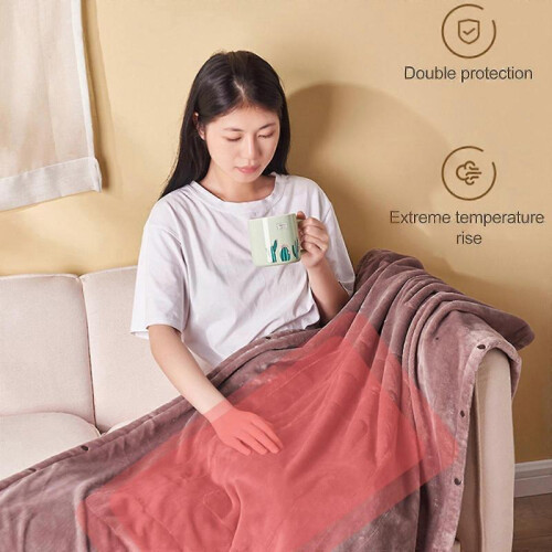 (Brown) Usb Heated Blanket,portable Heated Throw Shawl With 3 Heating Settings,super Cozy Soft Heating Blanket