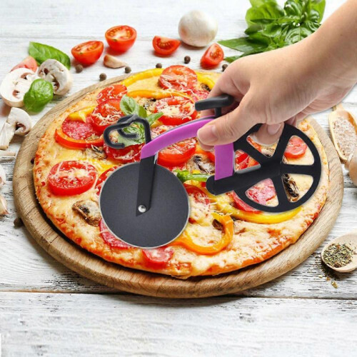 Creative bicycle pizza cutter, pizza roller knife cutter, pizza pizza cutting roller knife 2