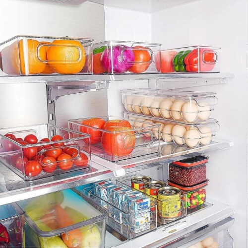 Egg Crisper Storage Box, Egg Box with 14 Compartments, Clear Dustproof Stackable Storage Box with Lid (2pcs) 2