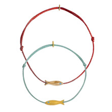 2 Pcs Cute Gold Fish Anklets Bohemian Redness Blue Rope Leg