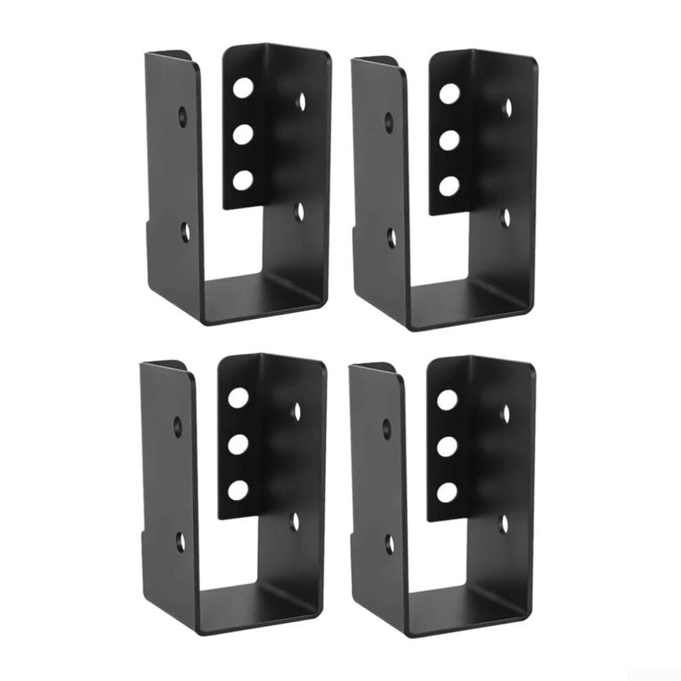 4 Pack Metal Joist Hangers Black Beam Brackets For 2X4 Timber Construction Garden Structures 9393856273881