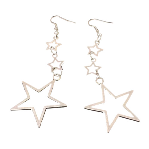 Hollow Out Pentagrams Ear Drops Five Pointed Star Shaped