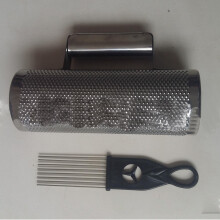 Metal Guiro Shaker Percussion Instrument, 5x12in Silver for Kids