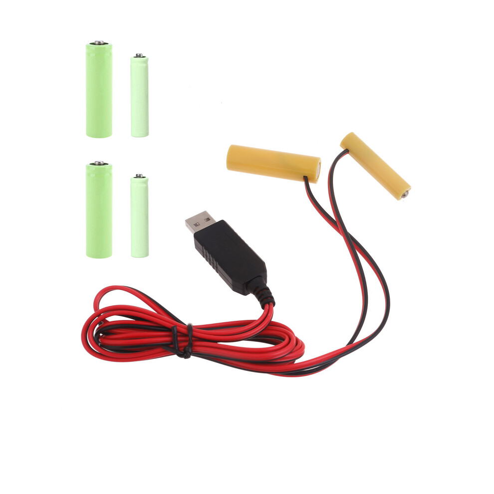 1 In 2 Aaa+Aa Battery Eliminators Usb Power Supply Cable Replace 7751000223243